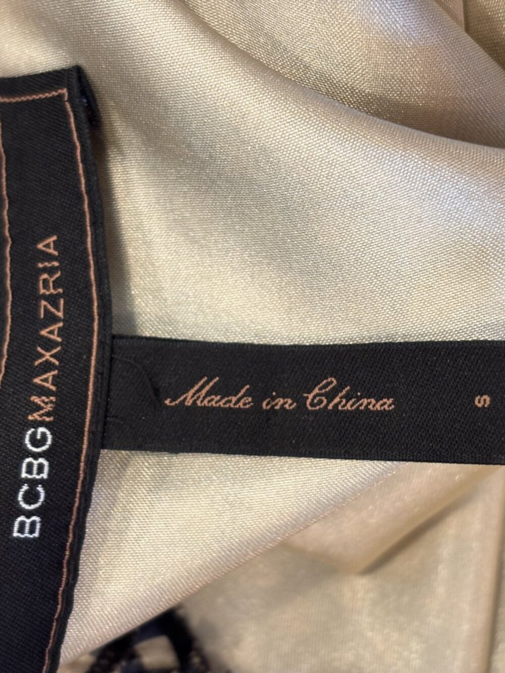 BCBG Max Azria Silk Gingham Dress | Black & Cream | Size S | Like New - Picture 5 of 7